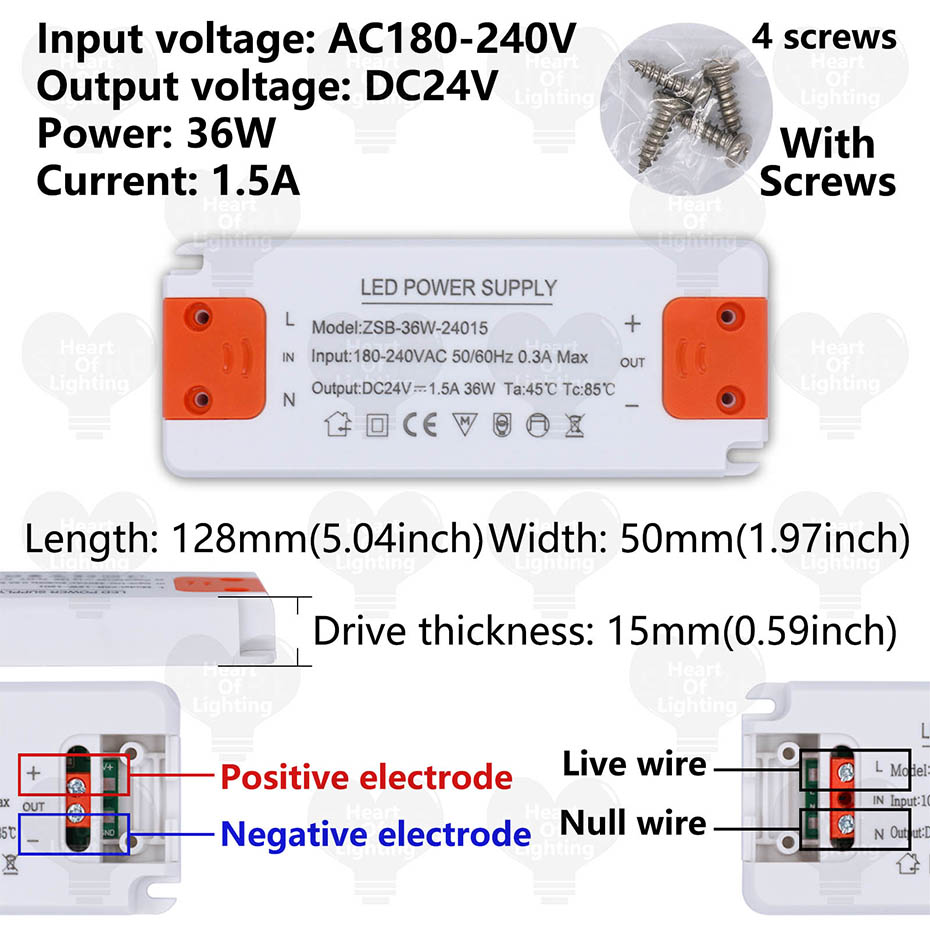 Transformador de iluminación ultrafino DC 12V 24V fuente de alimentación LED 12W 18W 24W 36W 60W 120W controlador 220V 230V 240V para luces de tira LED: Naranja