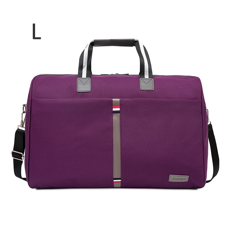 Bolso de hombro portátil plegable de ocio bolso de viaje impermeable para hombres y mujeres bolsa de viaje grande multifunción bolsa de fitness XA164ZC: Purple L