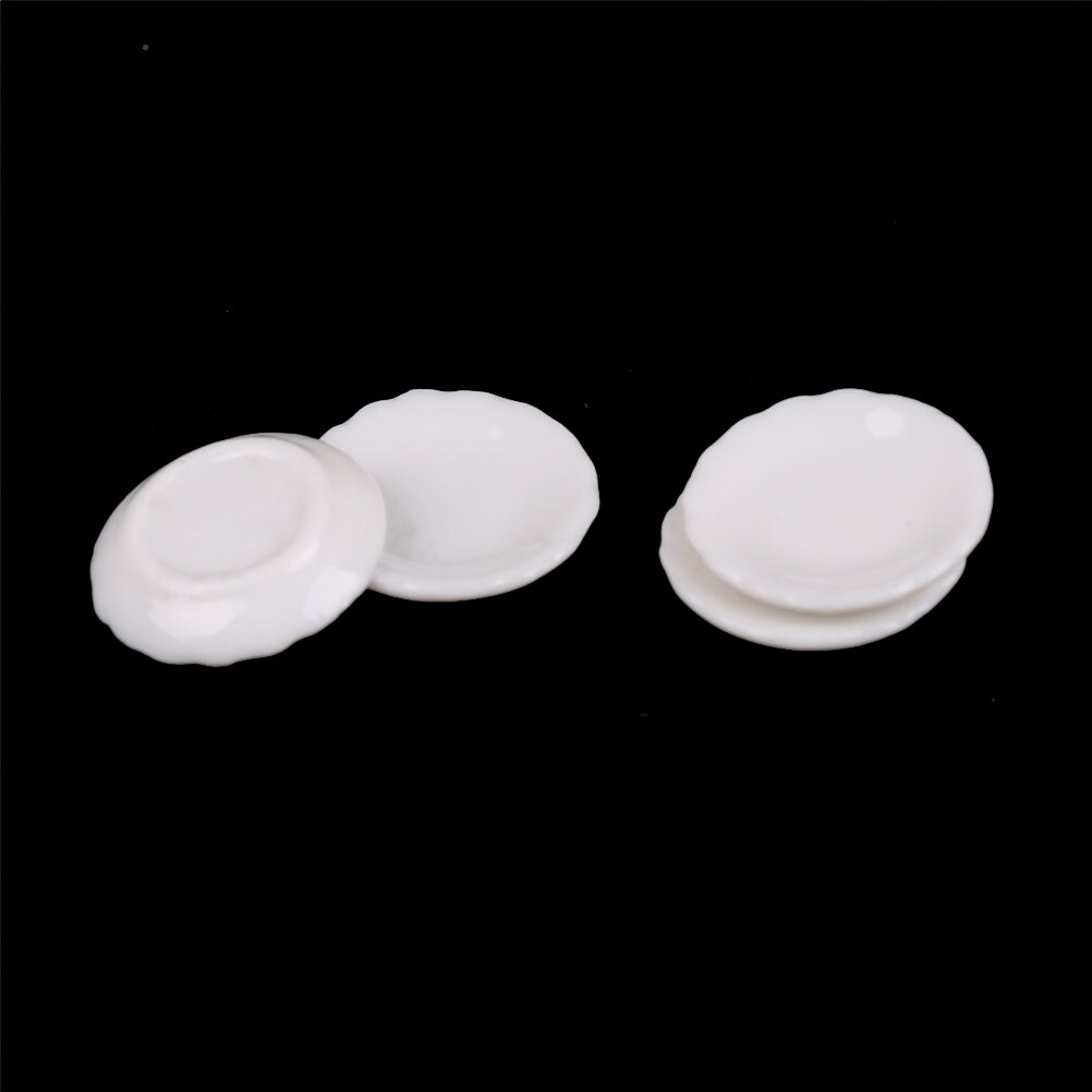 4pcs 1:12 Dishes Plate Tableware Dolls House Furniture Miniatures Kitchen Toy Best For Dollhouse Accessories