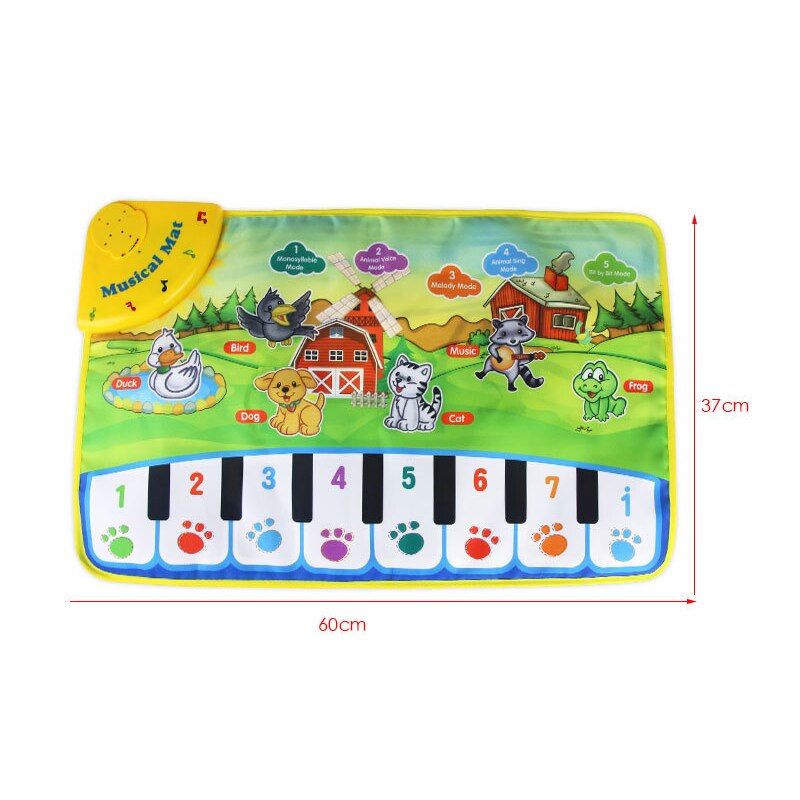 Musical Mat with Animal Voice Baby Piano Playing Carpet Music Game Instrument Toys Early Educational for Children Climbing Mat: 2302