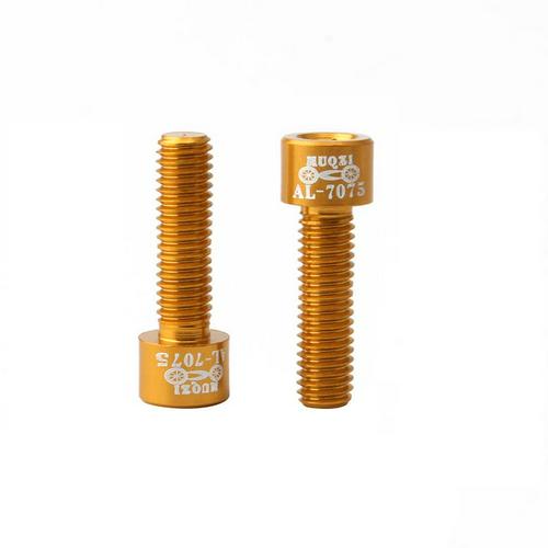 4pcs/lot Bicycle Handlebar Stem Screw Aluminum Alloy M5*17Mm Mountain Road Fixed Gear Stem Riser Bolts Bike Accessories: 2pcs gold