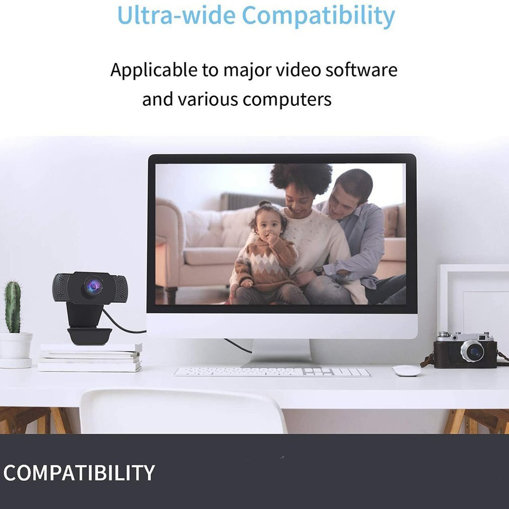 High Definition Computer Web Camera Webcam With Microphone Plug And Play Usb Webcam Built-In Microphone
