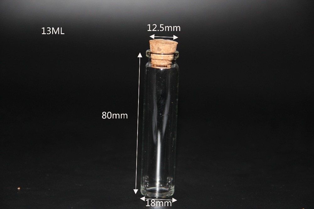 10 stk 18*80mm 13ml glasflaske lille lille klar korkproppeglas, der ønsker flasker gennemsigtige glasburker korkflaske med indretning