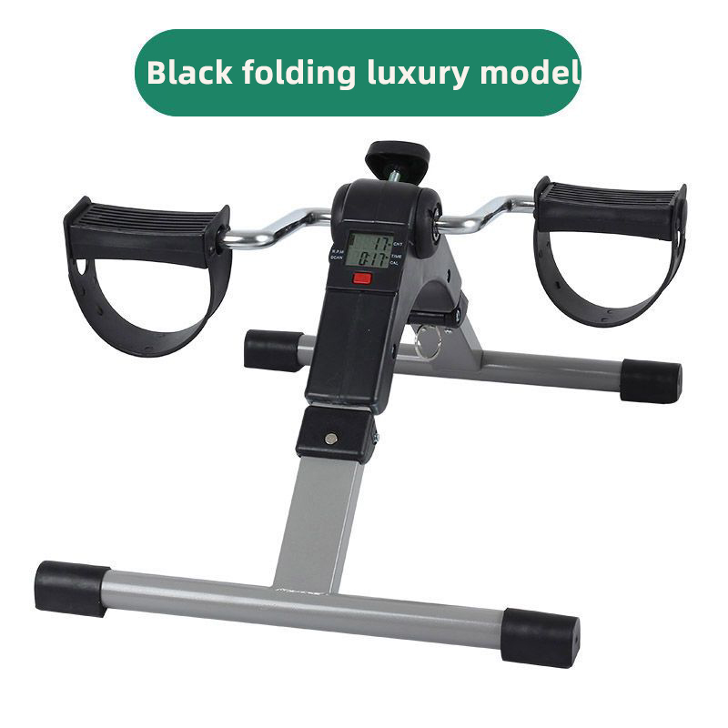 Pedales de bicicleta de ejercicio portátiles Mini bicicleta de ejercicio máquina de culturismo rehabilitación de ancianos entrenador de piernas y brazos: Negro