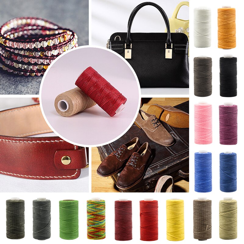 50M Leather Sewing Waxed Thread Hand Stitching Waxed Line Shoe Repair Needlework Multicolor Yarn Handicraft Tool