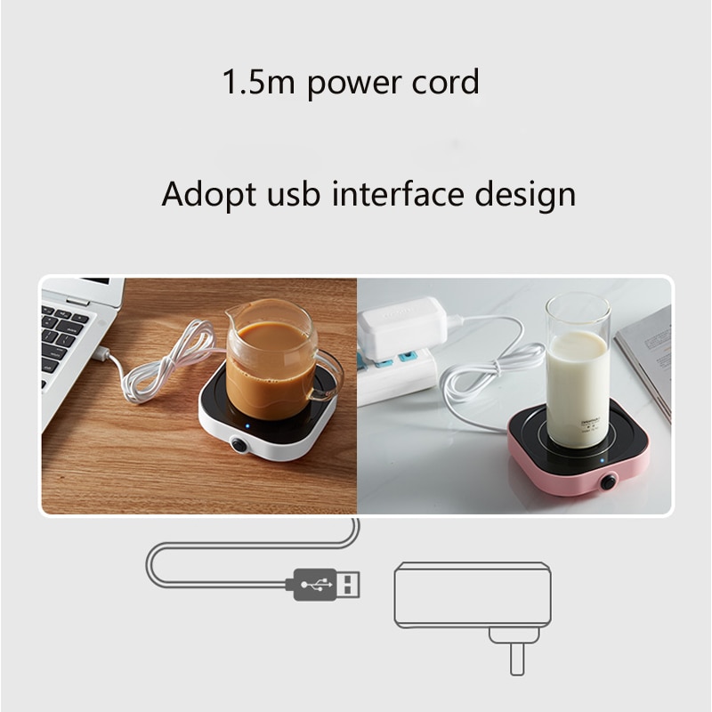 Zk30 bärbara koppvärmare uppvärmning kaffe usb temugg varmare oficina taza calienta agua hogar calentador de taza mjölkvärmeplatta
