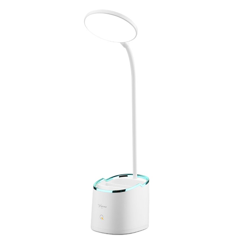 Lámpara inalámbrica para mesa de estudio de cuello de cisne 3 modos táctil 1800mAh recargable LED de lectura de escritorio lámpara de mesa USB Flexo lámparas de mesa: Blue