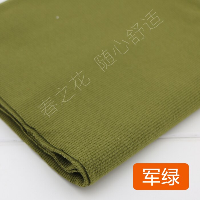 20X 100cm 2x2 Cotton knitted rib cuff fabric stretchy cotton fabric for DIY sewing clothing making accessories fabric: Military green