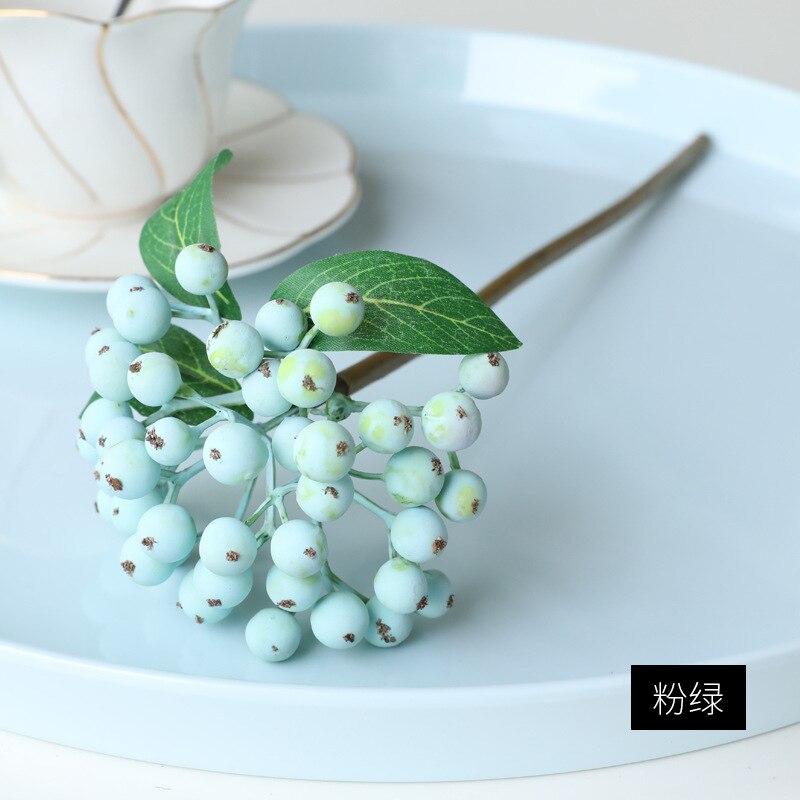 Conjunto de flores artificiales, set de 5 unids/set de racimos de frutas pequeñas para decoración de habitación, accesorios de arreglos florales de Navidad, bayas artificiales: 8