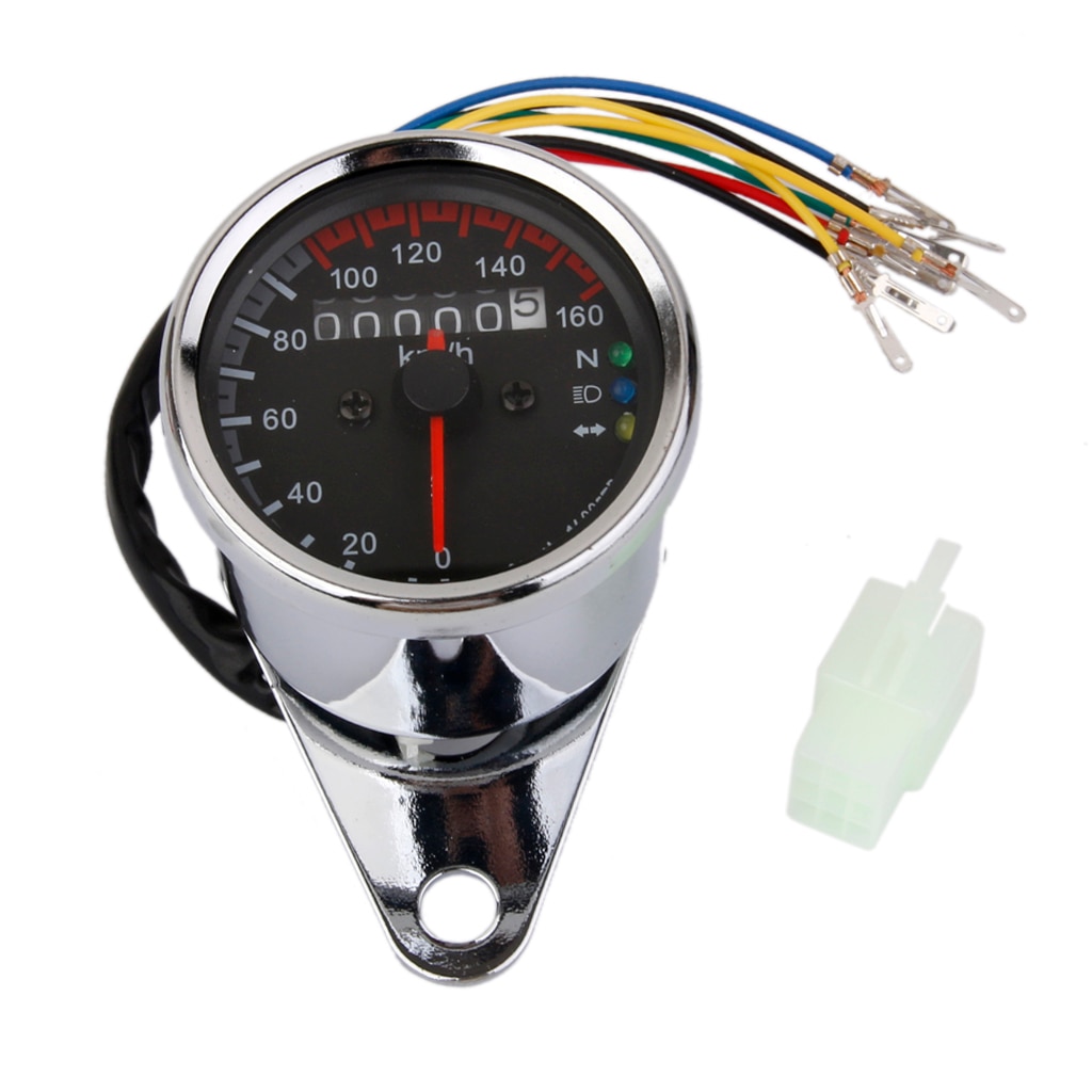 Universal Motorcycle Odometer Speedometer Gauge Miles Speed Meter 160km/h