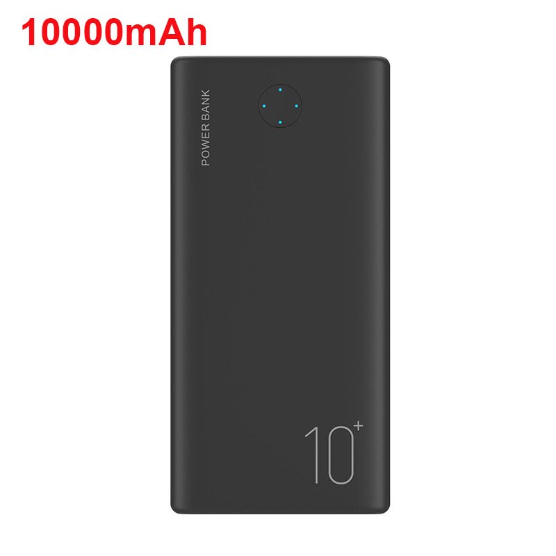 Banco de energía portátil, cargador de batería externo de 10000mAh, 2.1A, cargador rápido para iPhone, Huawei, Samsung, Xiaomi: Black 10000mAh