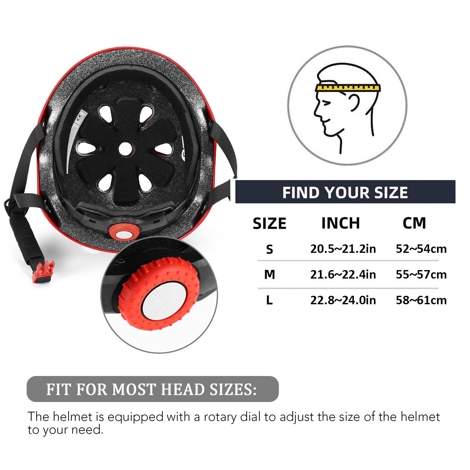 Bicycle Helmet Multi-Sports Safety Helmet for Kids/Teenagers/Adults Cycling Skating Skateboarding Scooter helmet light