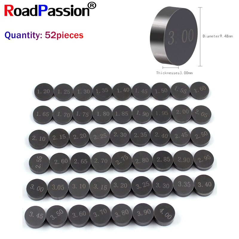 Kit de 52 pièces de Valve de moteur de moto, diamètre de cale réglable de 9.48mm, pour YAMAHA WR450F YFZ450R YFZ450X YP400 YZ400F YZ450F