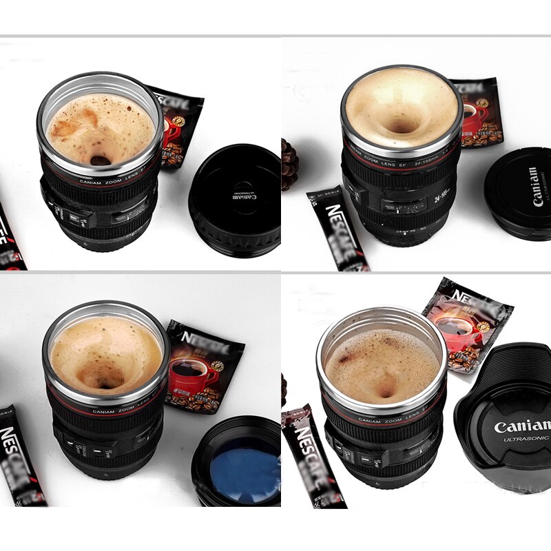 Tasse à mélanger automatique en forme d'appareil photo SLR, , mélangeur de café, lait, tasse de boisson, mélangeur paresseux intelligent, tasse thermique
