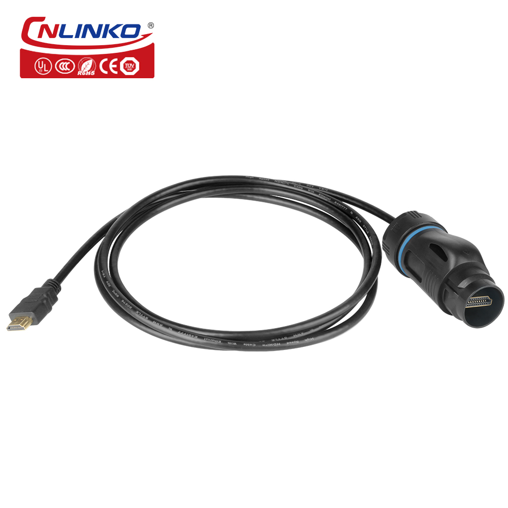 CNLINKO M24 Wasserdichter HDMI-kompatibler 2.0-Kabelstecker Hochgeschwindigkeitsübertragungsstecker für Computer UHDTV-Videoprojektor: Silber