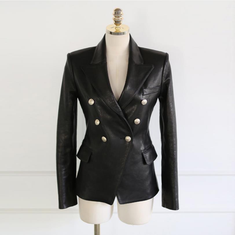 Jaqueta de couro pu feminina, trespassado duplo estilo inglaterra, punk rock, casaco cropped, couro falso f917: L