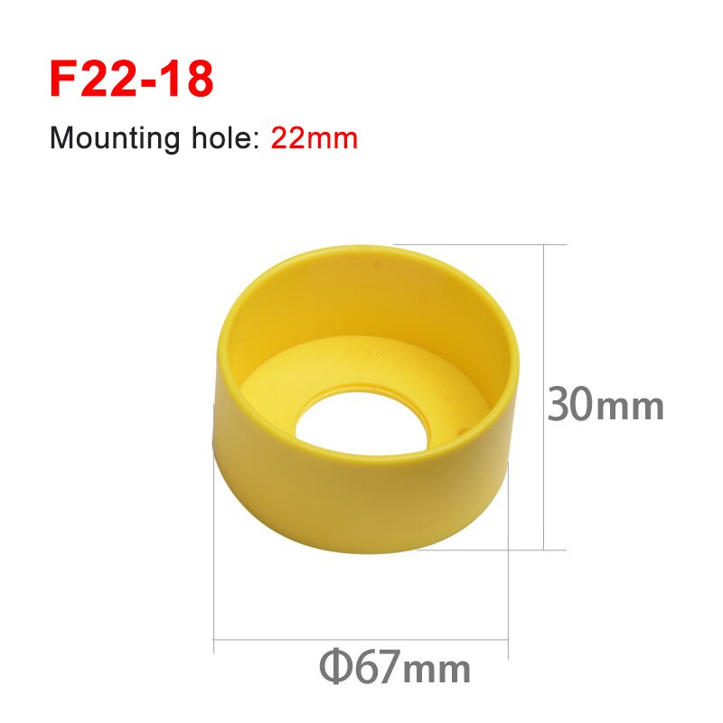 22mm yellow emergency stop button protection cover button switch emergency mushroom head protection seat protection cover ring: F22-18