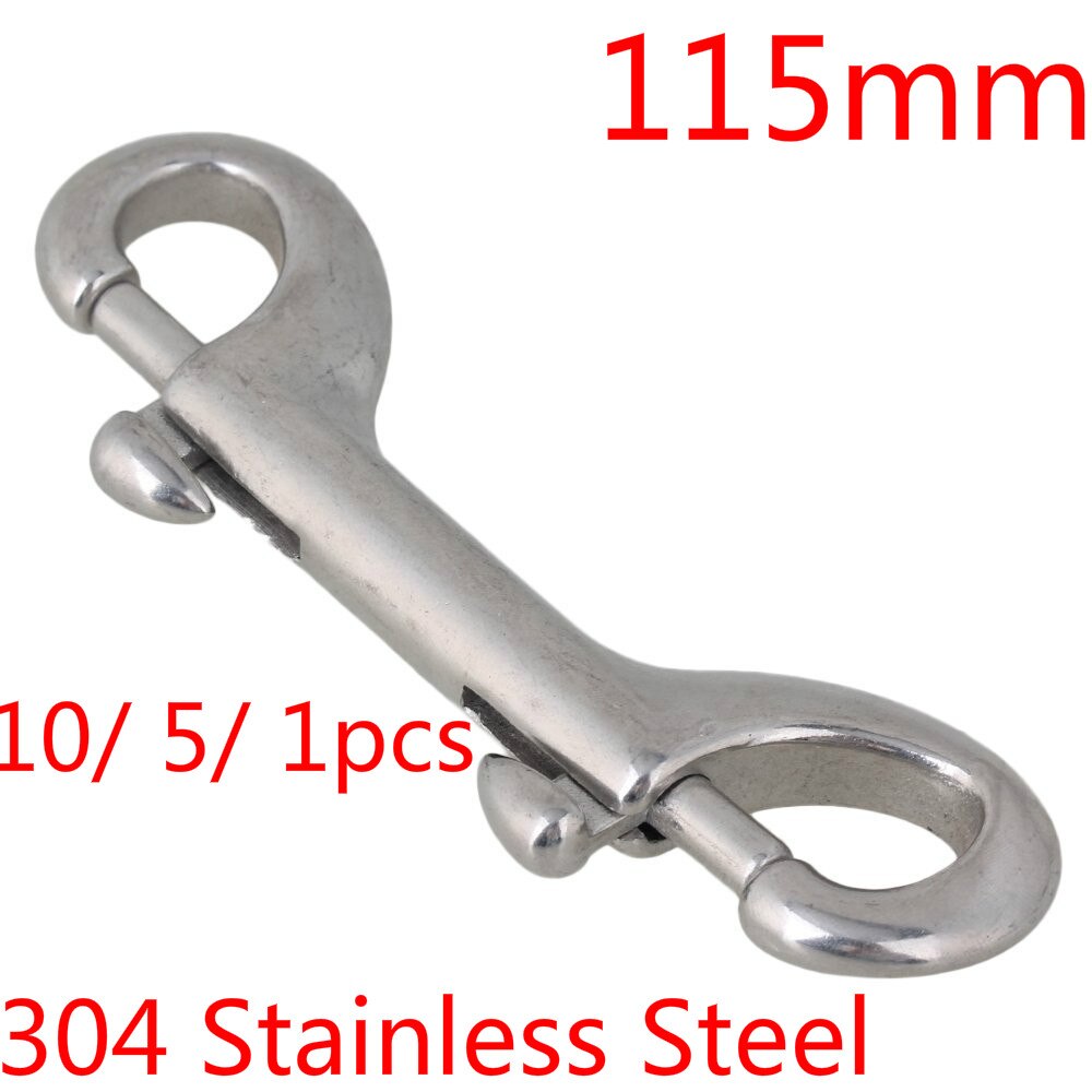 304 Stainless Steel 90/ 100/ 115mm Double End Bolt Key Ring Snap Bolt Trigger Chain Clip 10/ 5/ 1pcs