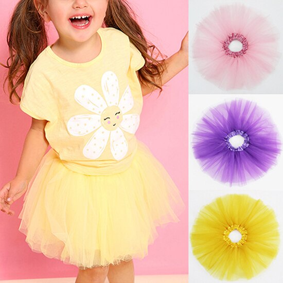 Filles belle Multi couches Tulle taille élastique jupe gonflée Tu tu princesse robe pour enfants fille scène performance