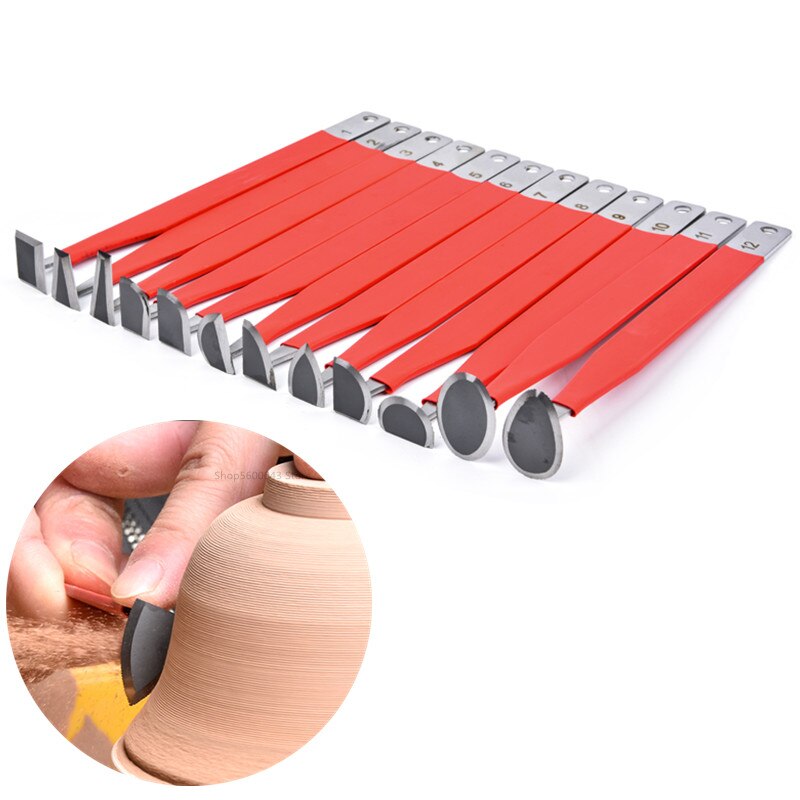 Herramienta de corte de acero de tungsteno con dientes afilados, cuchillo de acero de tungsteno, herramienta de modelado de recorte áspero de cerámica DIY, herramienta de escultura de barro