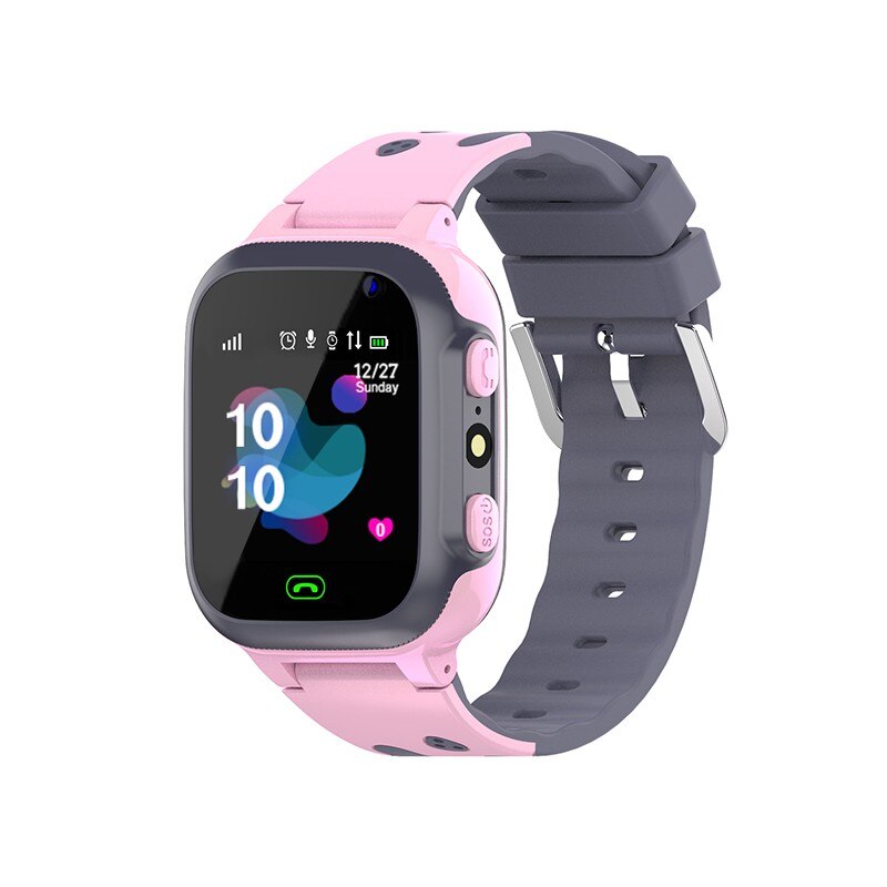 Montre connectée pour enfants, étanche, lampe de poche, bouton sos, surveillance à distance, montre-bracelet pour enfants, montre pour enfants avec montre pour bébé: Rose