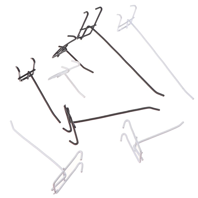 5pcs Wall Mesh Display Hooks Storage Racks Retail Shop Peg Goods Shelf Metal Panel Hang Fits Perforated Workshop Hook Arm