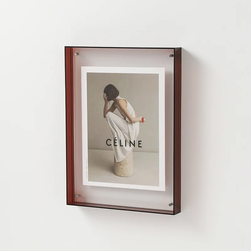 Ins Acryl Fotolijst Transparant Fotolijst voor Home Decor DIY Poster Schilderij Houder Familie Fotodisplay porta retrato: 7 inch / Paars