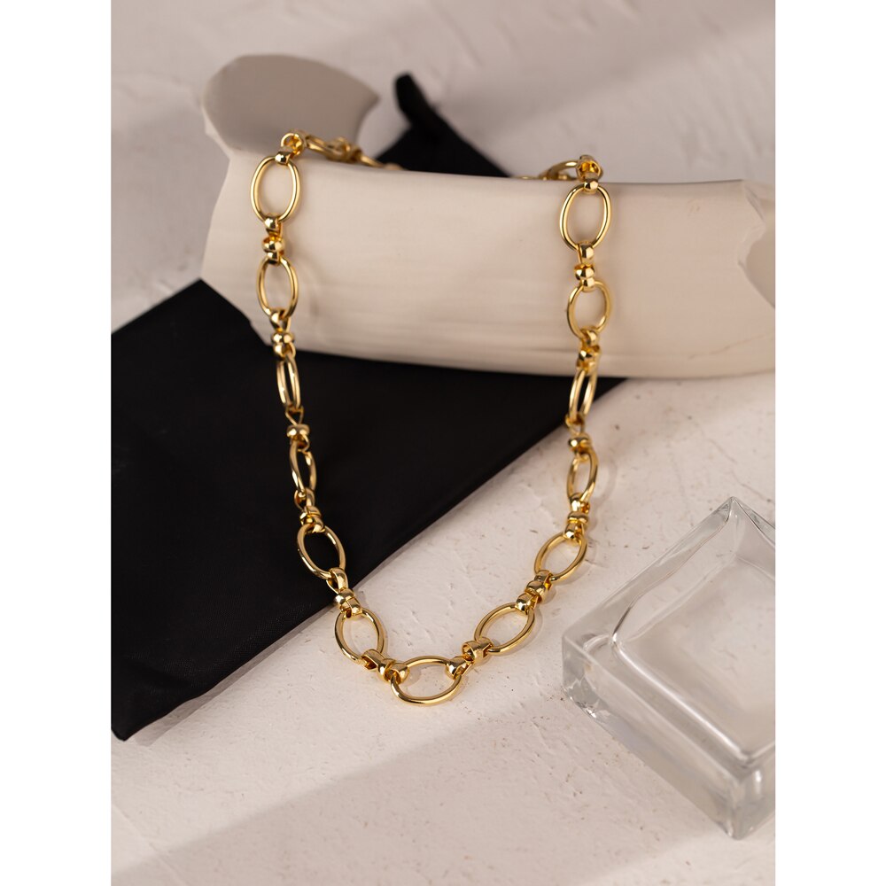 Yhpup Trendy Gold Farbe Metall Kragen Halskette Schmuck für Frauen Stilvolle Textur Kette Choker Halskette Collares De Moda