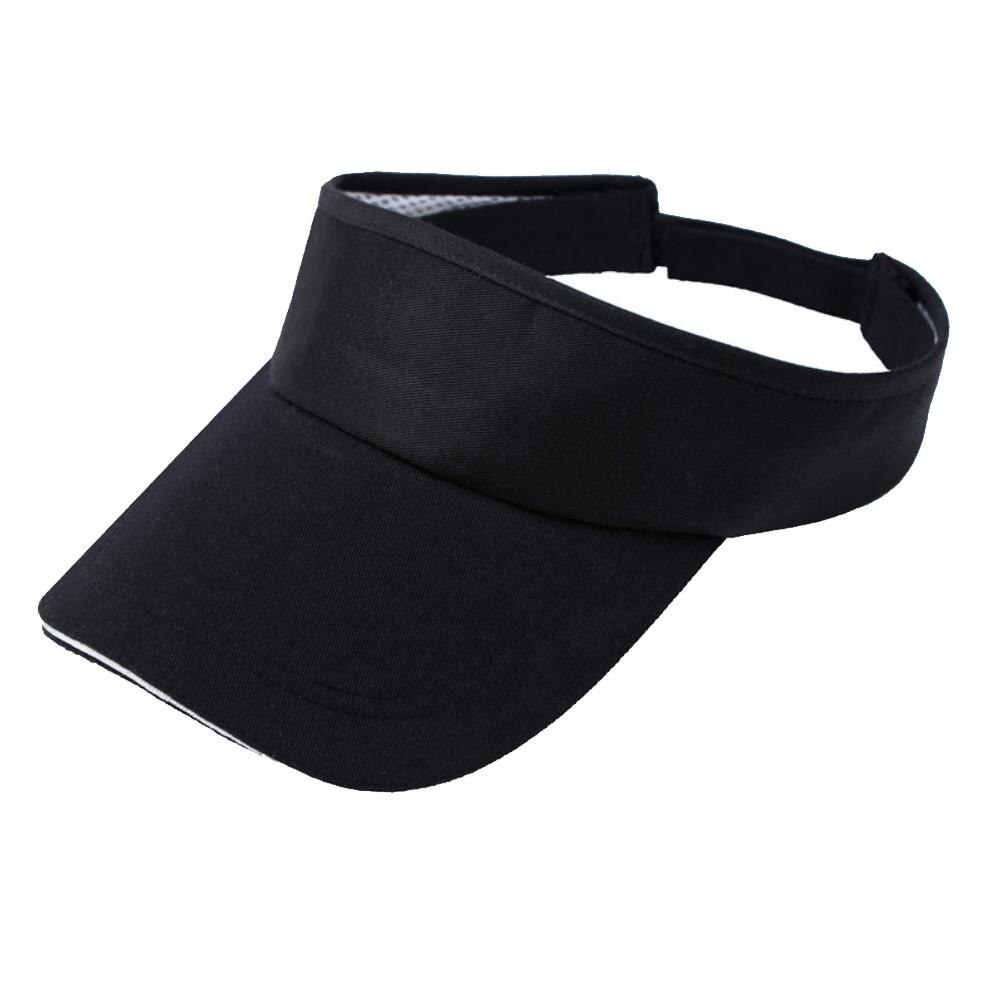 Women Men Adjustable Half-Head Sun Protection Visor Baseball Golf Sports Hat Baseball Cap Hat for Solid Color Caps tool: Black