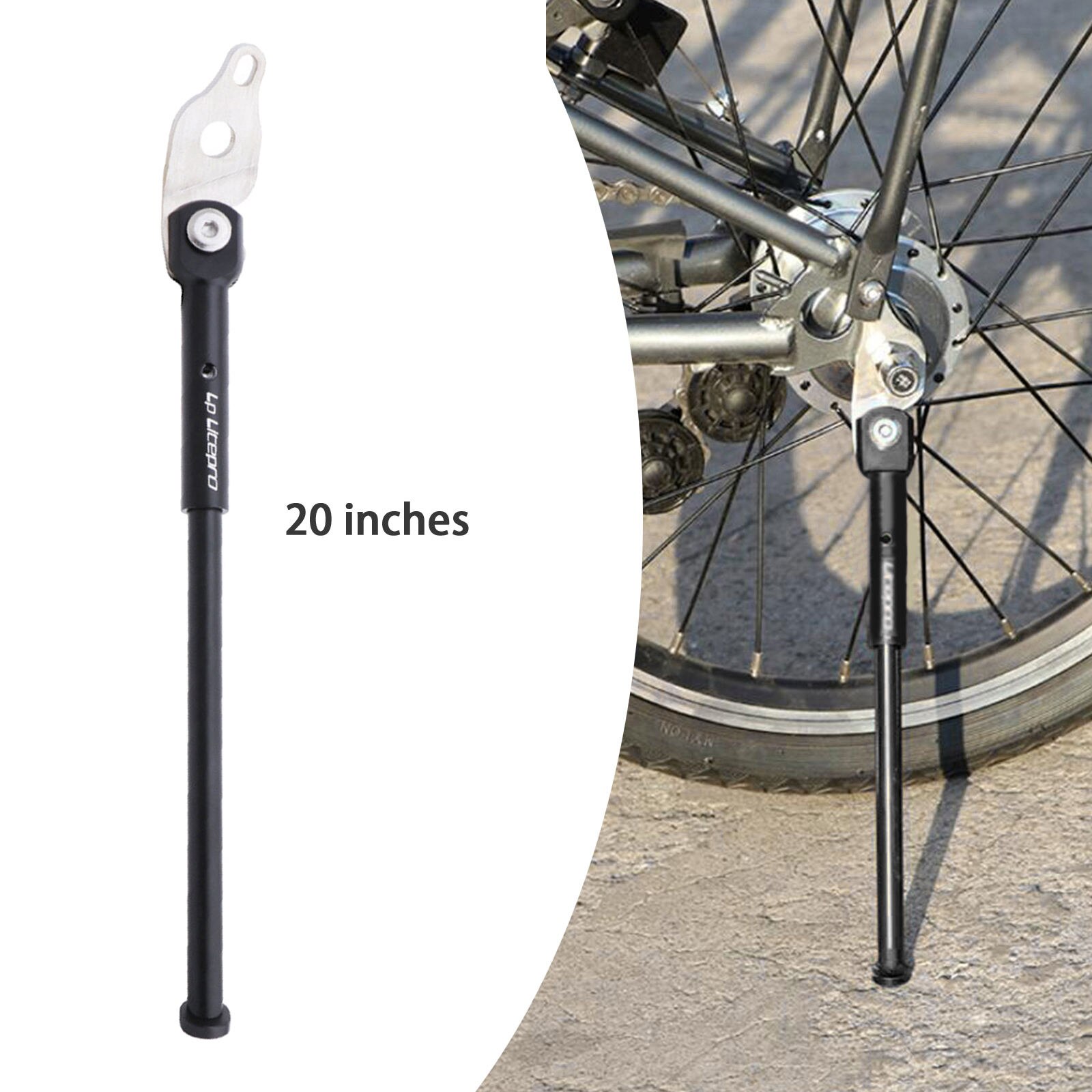 Bike Kickstand, Folding Bicycle Single Leg Stand with Anti-Slip Foot for Birdy Folding Bike, Kids Bike, Foldable Bike