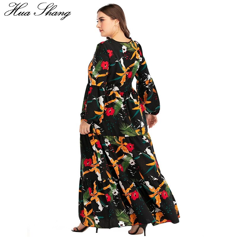Plus Size Bohemian Jurk Maxi Vrouwen Zomer Lange Mouw Bloemenprint Boho Strand Jurk Losse Oversized Dames Tuniek Lange Jurken