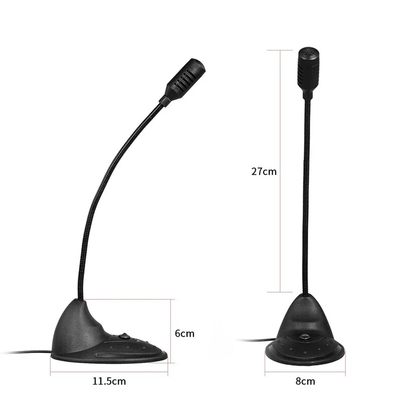 3.5mm Desktop Microphone Computer Microphone Gooseneck Omnidirectional Microphone for Conference Lecture Voice Chat