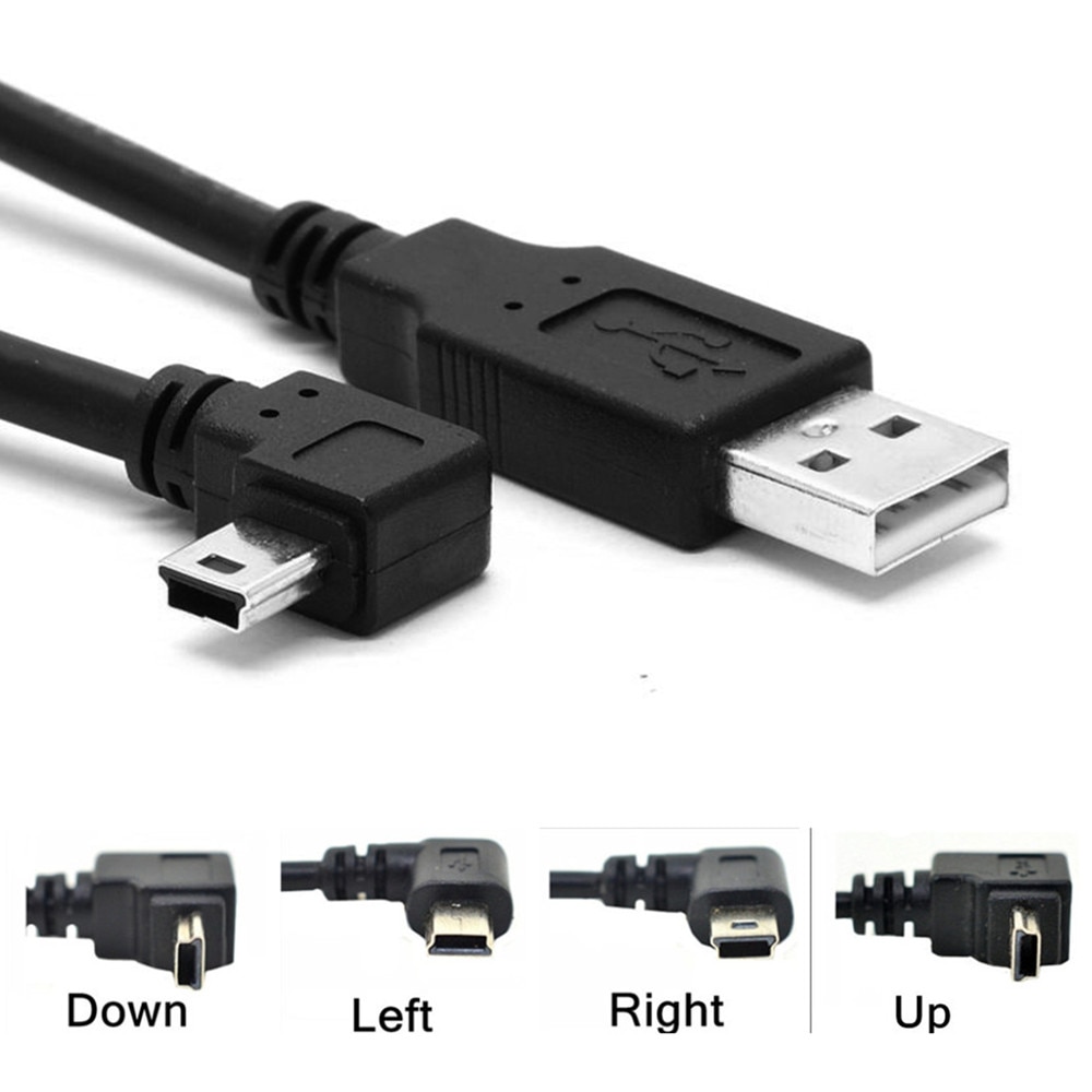 Mini USB 90 Degree UP / Down / Left / Right Angle to USB 2.0 A Male Cable 0.25m 0.5m 1.8m 3m 5m 50cm 180cm for Camera MP4 Tablet