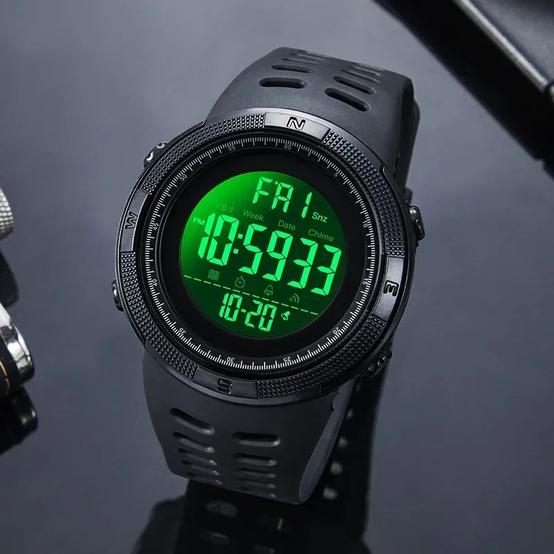 Relojes multifunción SKMEI 1251, reloj despertador Chrono 5Bar, reloj Digital resistente al agua, reloj deportivo para hombre al aire libre