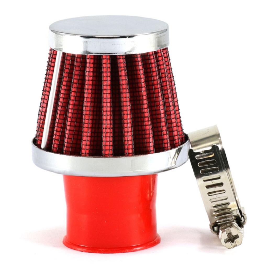 Red 25mm Connector Car Cold Air Intake Breather Filter Cleaner