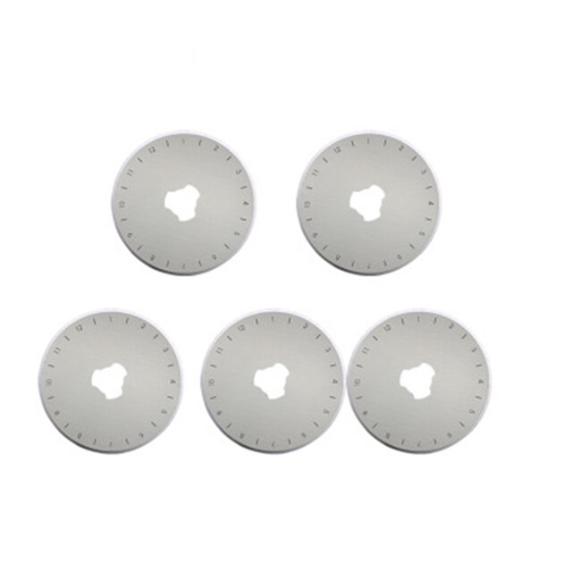 Leather craft 45mm Rotary Cutter Leather Cutting Tool Leather Craft Fabric Circular Blade Knife DIY Patchwork Sewing Quilting: 5 PCS blades