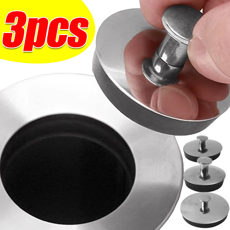 3/1pcs Stainless Steel Sink Plug Bathroom Kitchen Universal Sink Caps Bathtub Drain Stopper Washbasin Bath Sink Strainer Stopper
