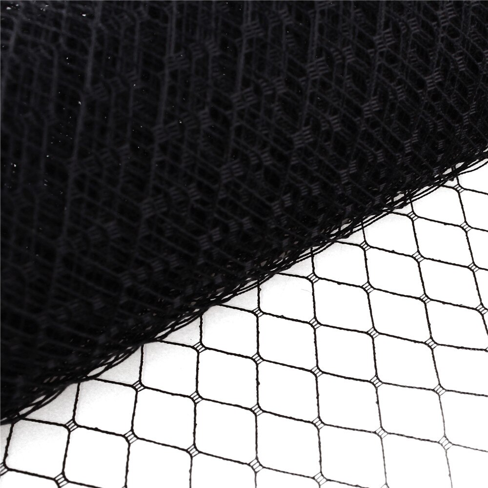 25cm*1m bryllup millinery net russisk sløring fuglebur slør gør-det-selv hat trimning hårtilbehør tyl kjole stof: Sort