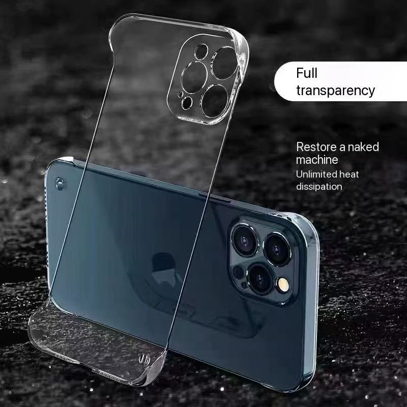 Ultra thin heat dissipation luxury frameless transparent shell, hard PC shockproof protective case suitable for iPhone 16 15 14