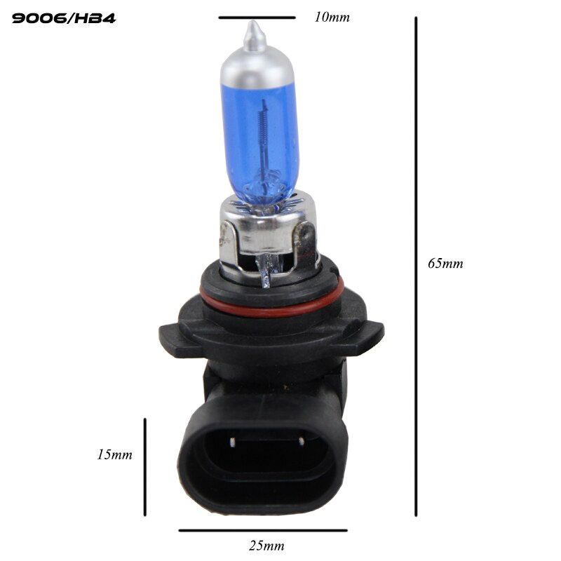 2x halogenlamper 12v 6000k 55w fjernlys 880 881 h1 h3 h4 h7 h8 h9 h10 h11 h12 h13 9004 9005 hb3 9006 hb4 h1 r 2 hir 2 9012 h15