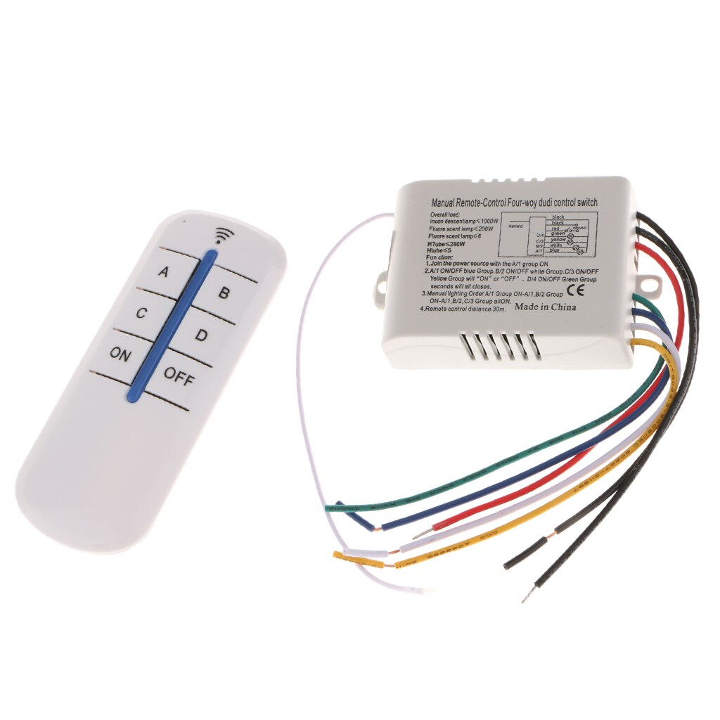220V Anti-interference FOUR WAY Light Lamp Switch Module with Remote Controller Lighting Kits