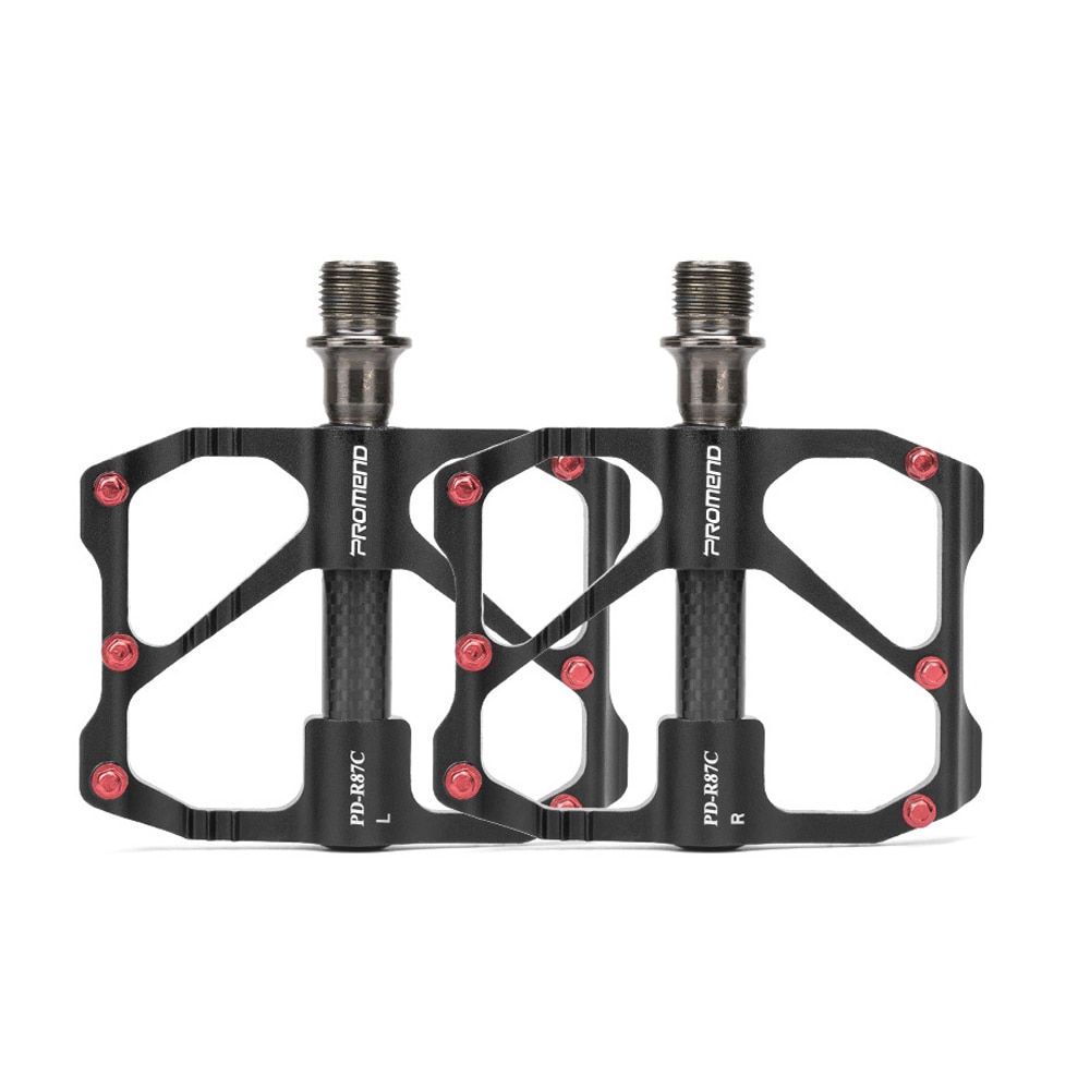 PROMEND Mtb Pedal Quick Release Road Bicycle Pedal Anti-slip Ultralight Mountain Bike Pedals Carbon Fiber 3 Bearings Pedale Vtt: Black 2
