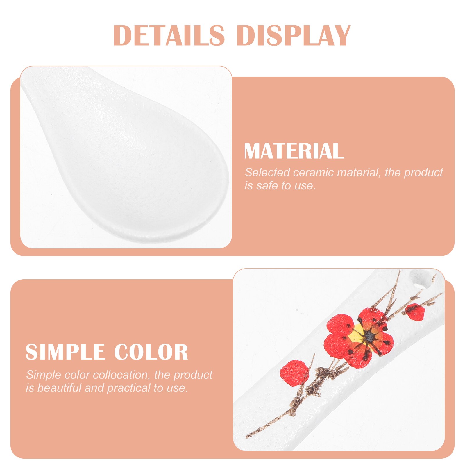 4Pcs Porridge Spoon Restaurant Soup Spoon Practical Dessert Spoon for Restaurant Shop Home