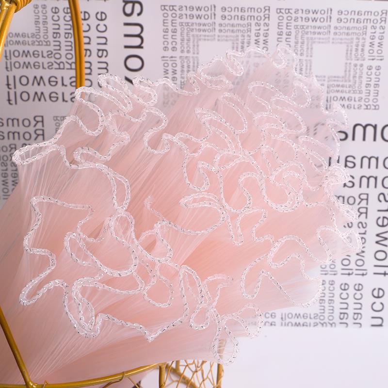 onda filato fiore avvolgere carta perla d'argento oro ordinare onda pizzo filato mazzo fai da te confezione regalo decorazione per feste 28cm * 4.5m: Cioccolato