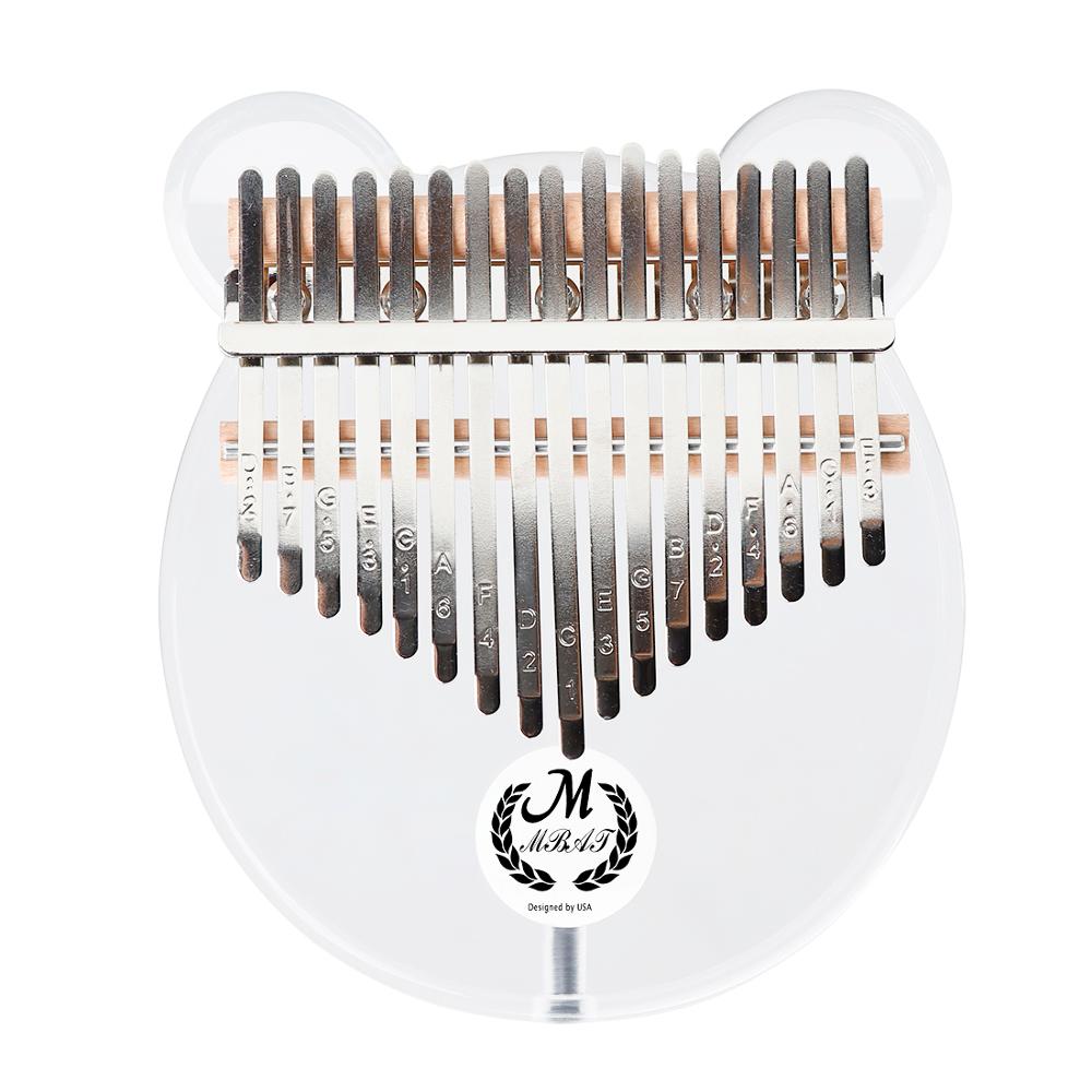 Kalimba 17 Key Acrylic Kalimba With EQ Thumb Piano Finger Piano for Children Beginner Tuner Hammer Stick Bear Kalimba Case