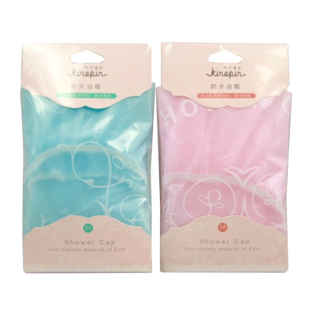 1PC Waterdichte Douche Cap Dikker Mooie Bad Hoed Effen Kleur Een-Off Elastische Badmuts Badkamer Accessoires voor vrouwen
