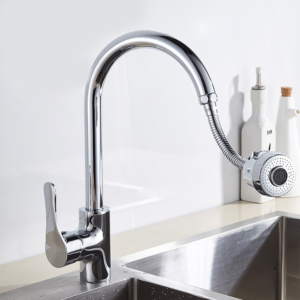 Køkkenhane 2 tilstande 360 graders vandfilter diffusor fleksibel dyseudløb vandbesparende køkkenvask vandhanehaneudvidelse