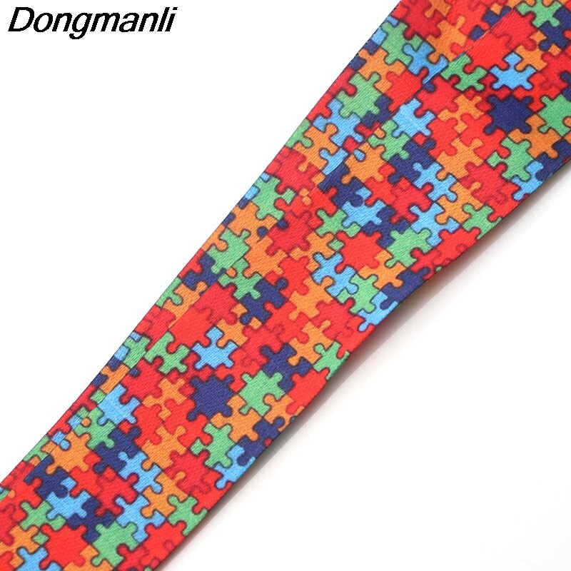 PC134 Autism Awareness Jigsaw Puzzle Lanyard Badge ID Lanyards/ Mobile Phone Rope Neck Straps keychain