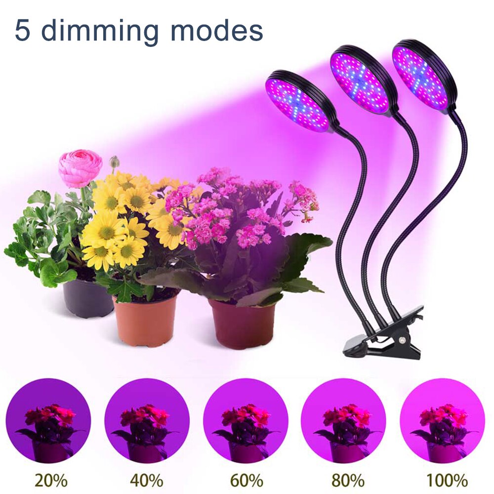 Full Spectrum LED Grow Light Waterproof Clip-on USB Powered Phyto Lamp Desktop Plant Growth Lighting For Indoor Flowers