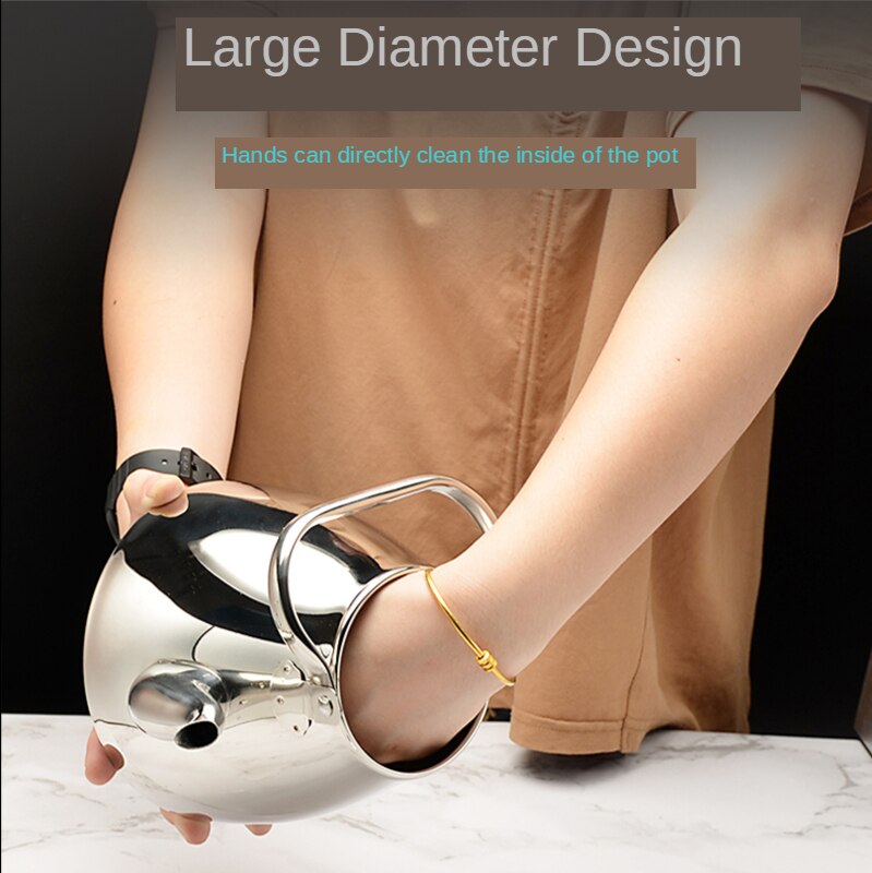 Sanqia simple style stainless steel lift pot metal teapot with filter tea kettle with strainer infuser